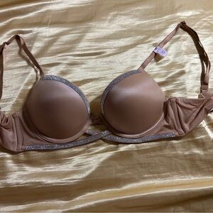 Victoria Secret Tan Bra with Silver Accents